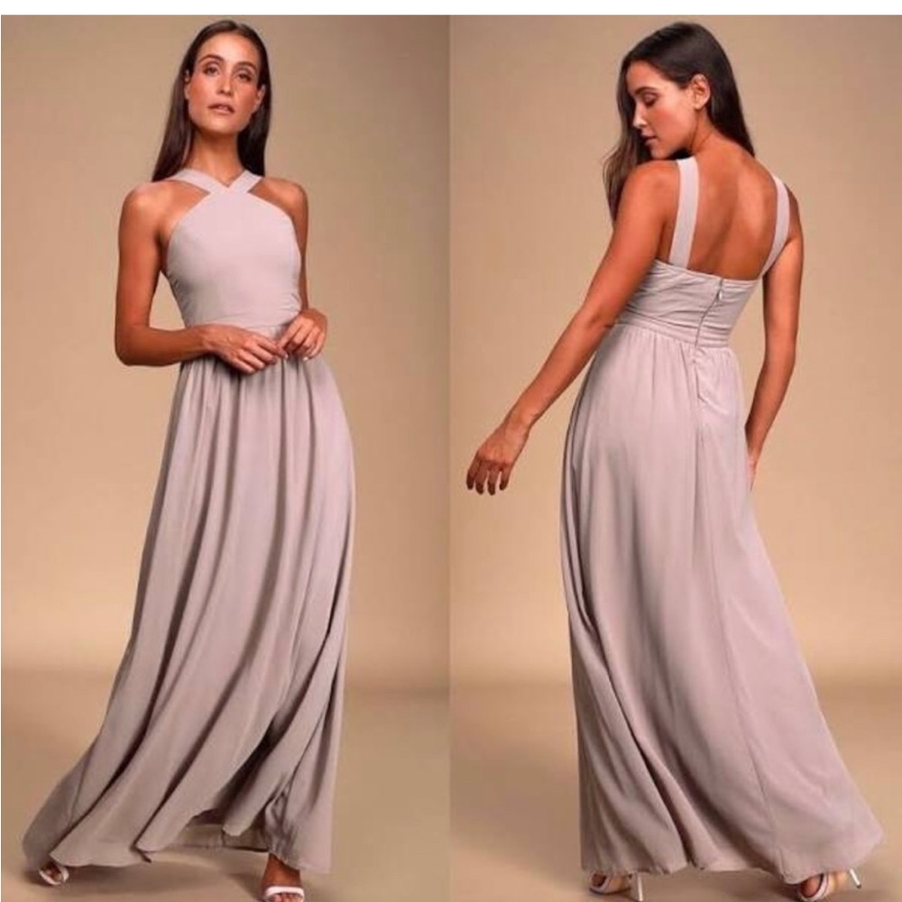 Lulus Mavue High Neck Maxi Dress -Size Small